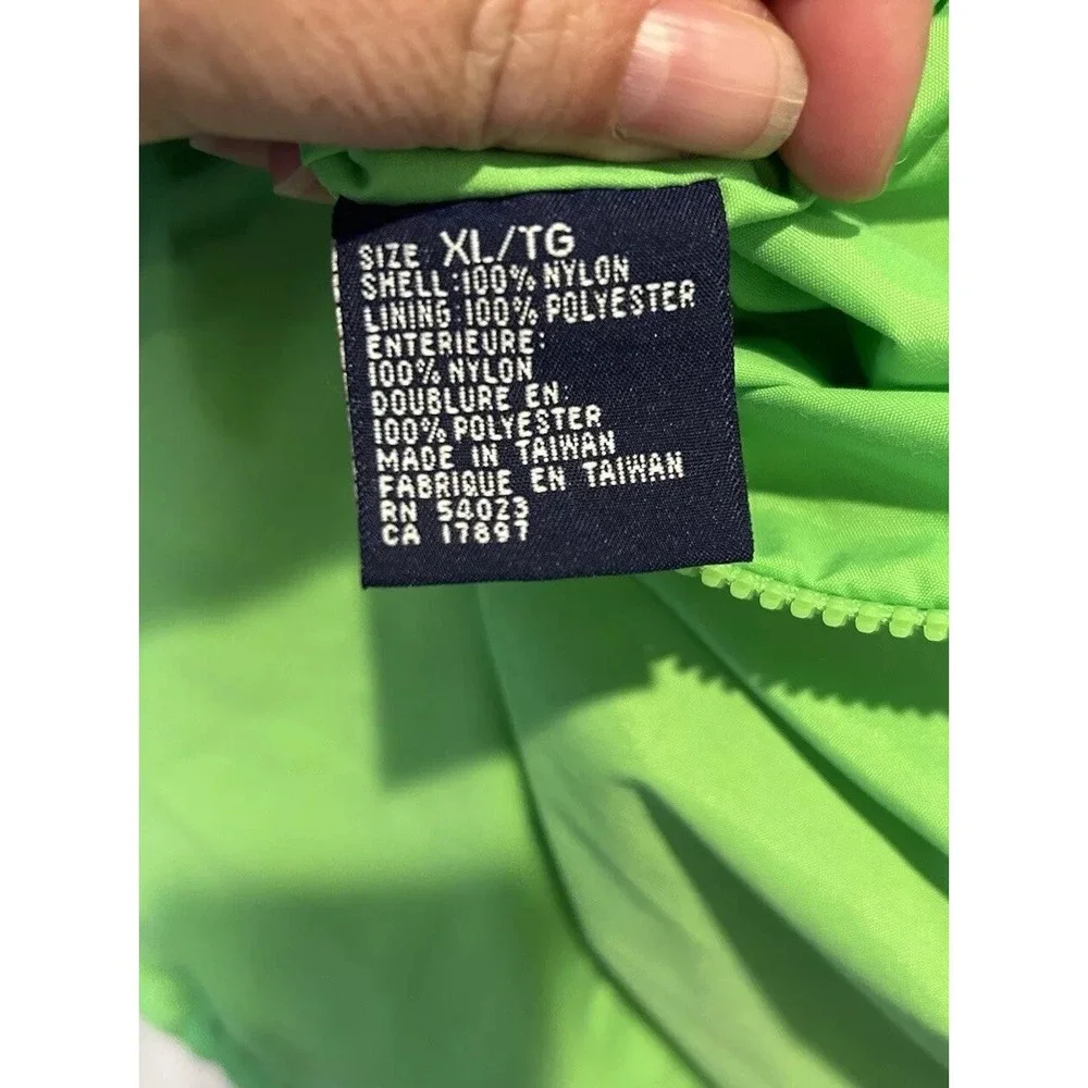 Vintage Gap Arctic Light Fleece Reversible Anorak Jacket XL Lime Green Black 90s